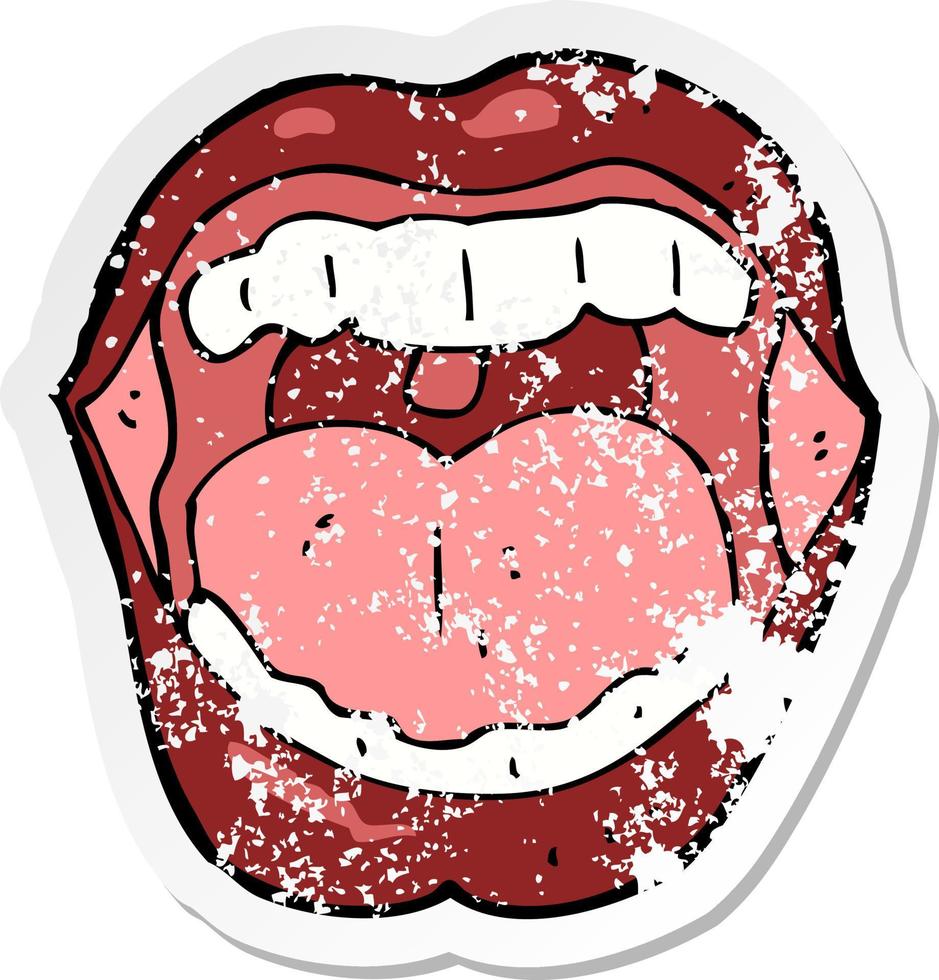 retro distressed sticker of a cartoon mouth 8709752 Vector Art at Vecteezy retro distressed sticker of a cartoon mouth 8709752 Vector Art at Vecteezy