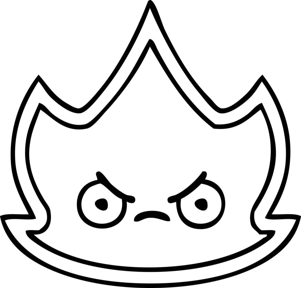 line drawing cartoon fire vector