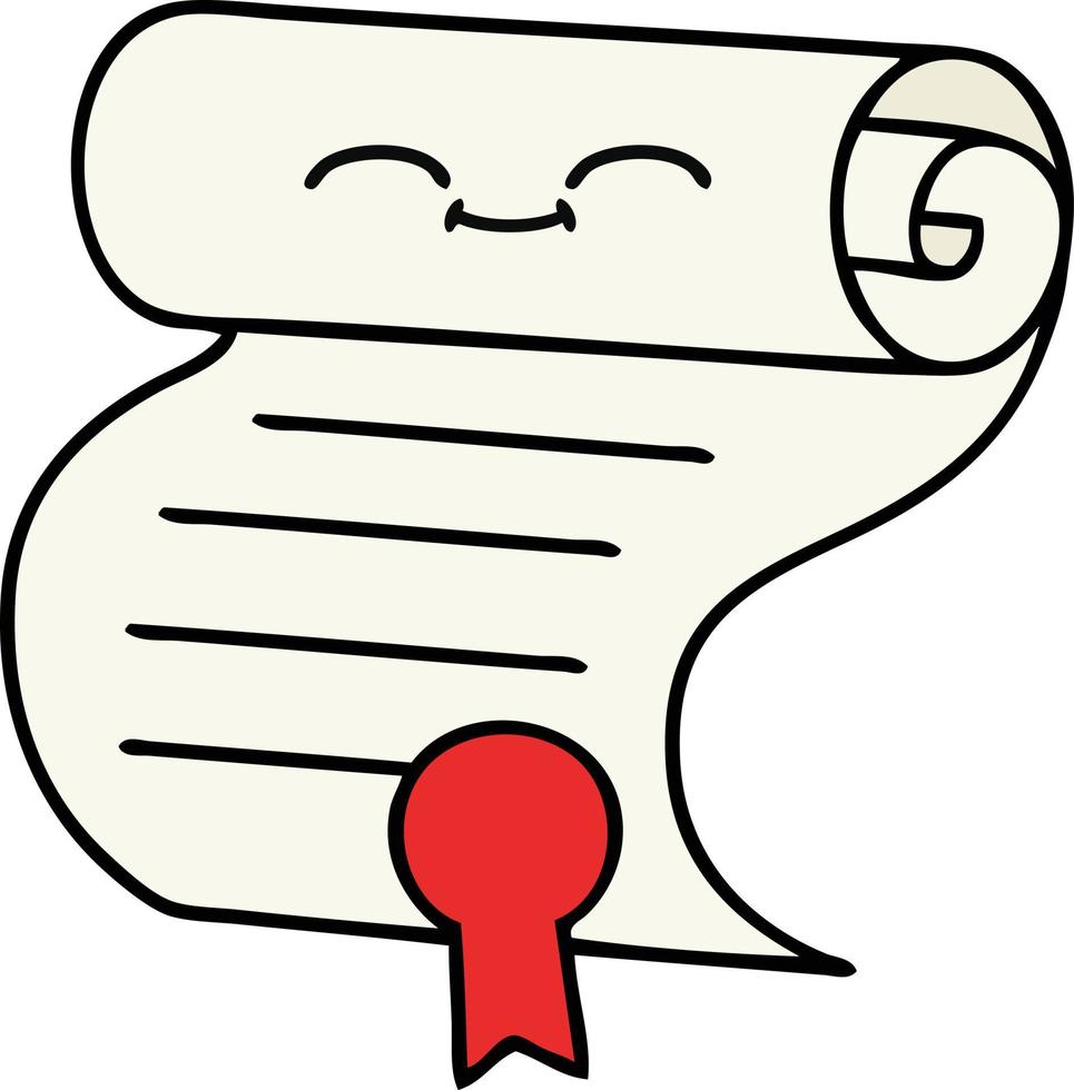 cute cartoon contract vector