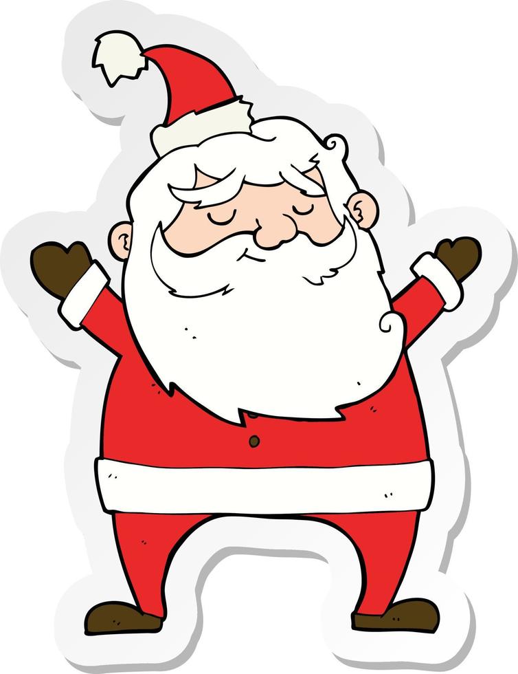 sticker of a jolly santa cartoon vector