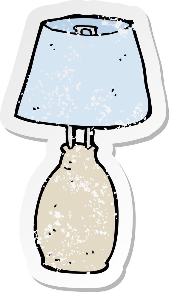 retro distressed sticker of a cartoon lamp vector