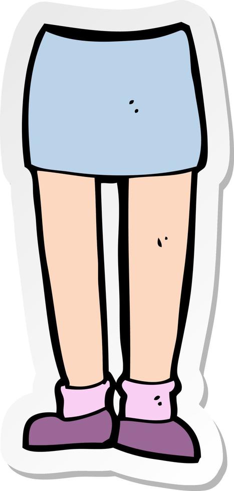 sticker of a cartoon legs vector