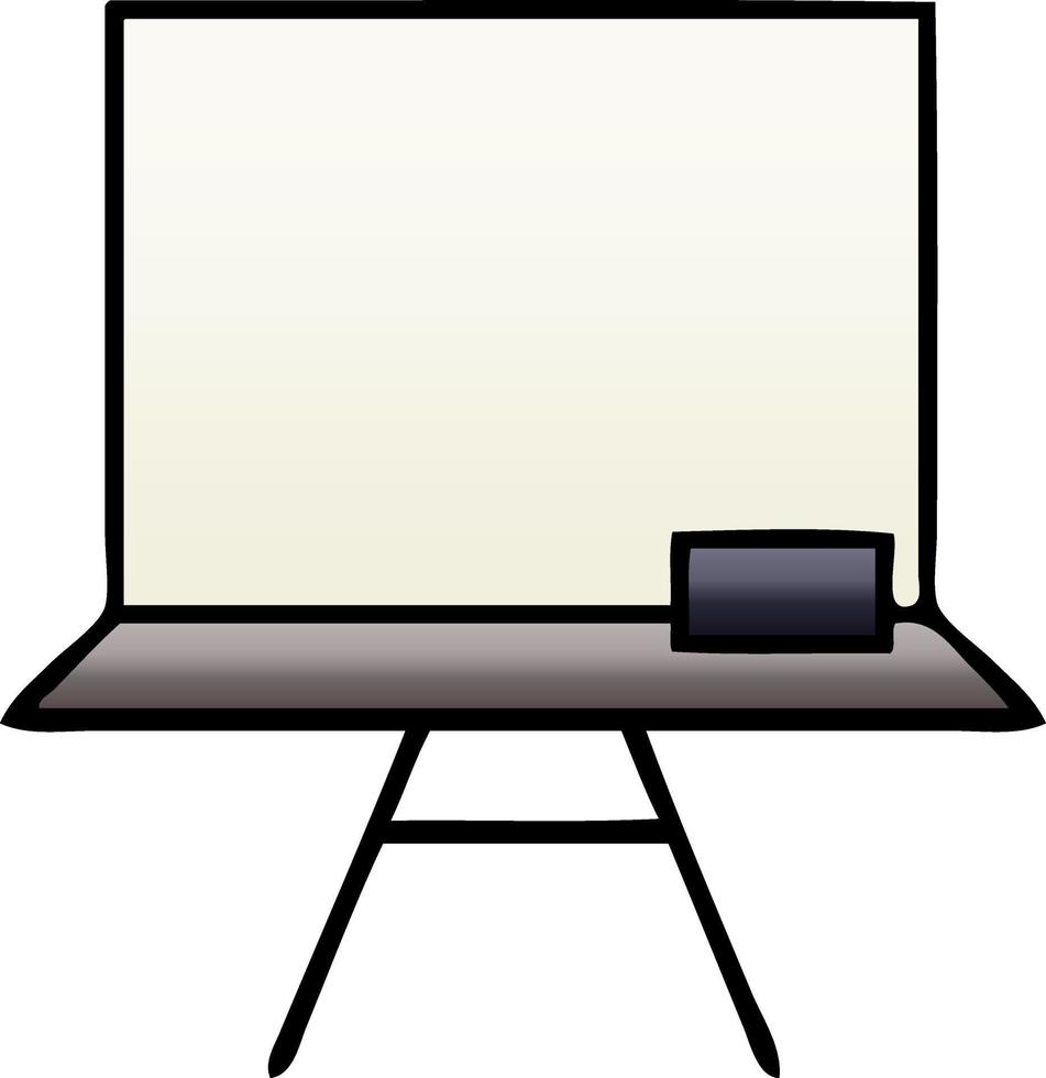 gradient shaded cartoon white board vector