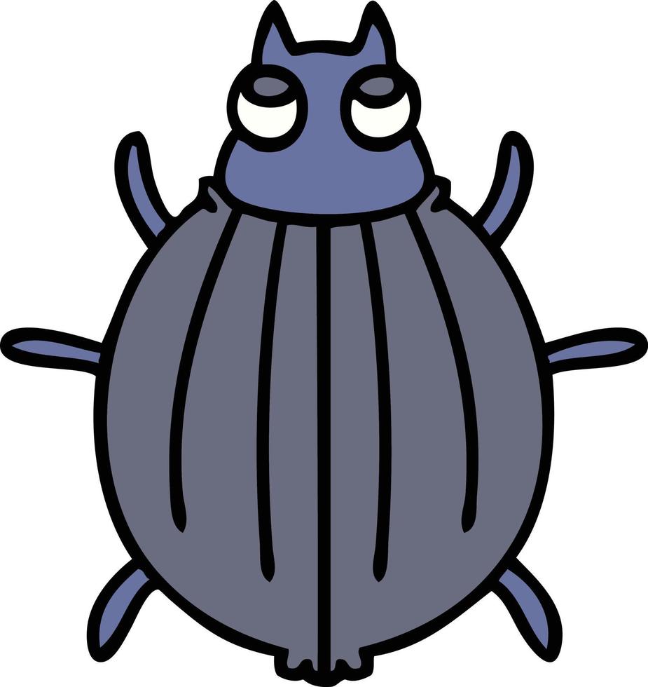 quirky hand drawn cartoon beetle vector