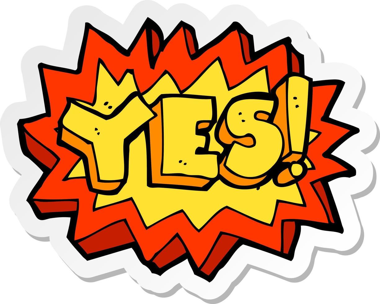 sticker of a yes symbol vector