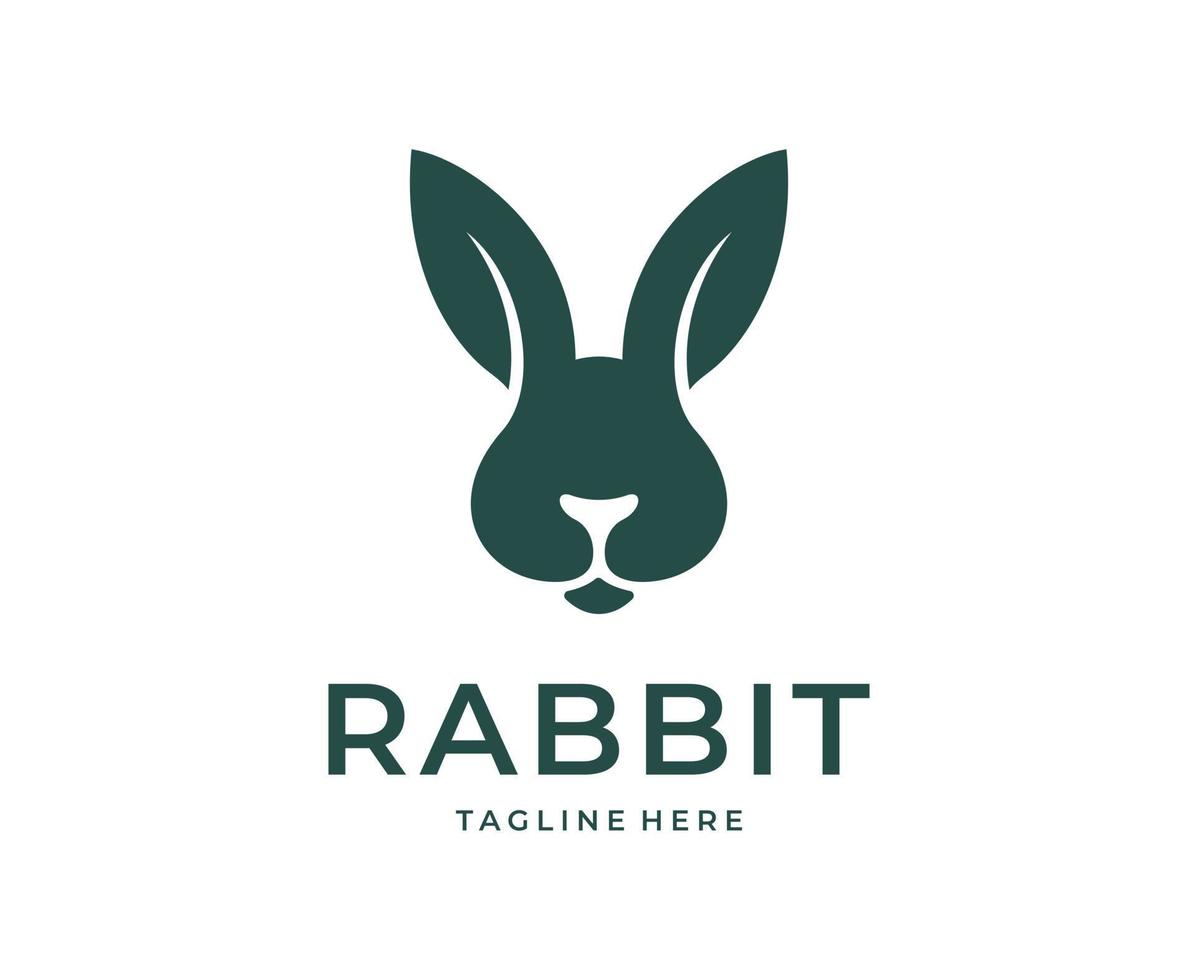 Rabbit silhouette logo design vector template