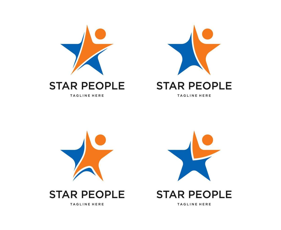 Star success people logo vector symbol icon design template