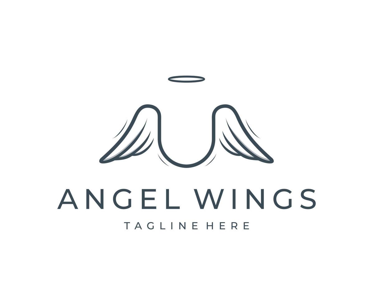 plantilla de vector de diseño de logotipo de ala de ángel moderno creativo