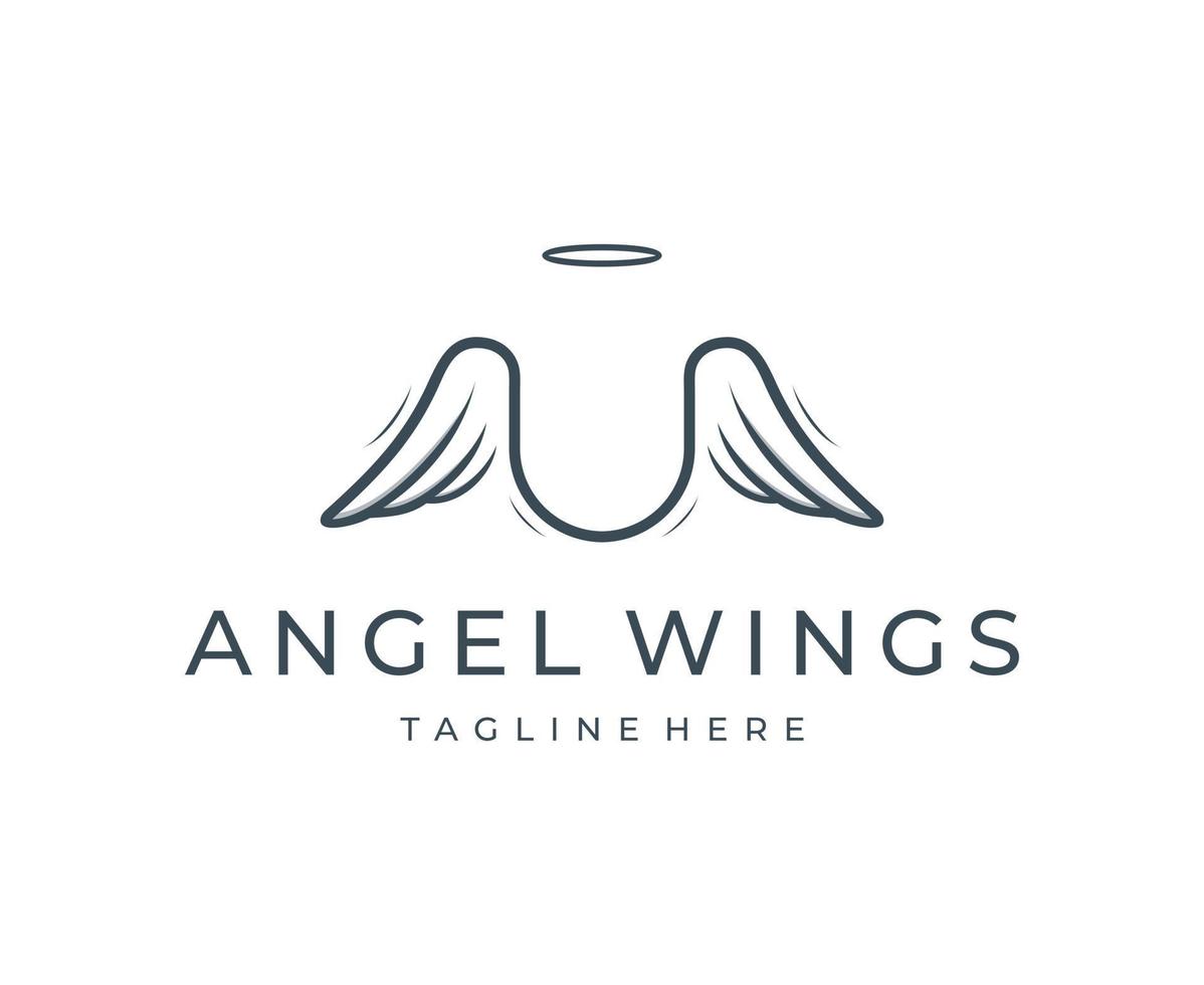 Creative modern angel wing logo design vector template