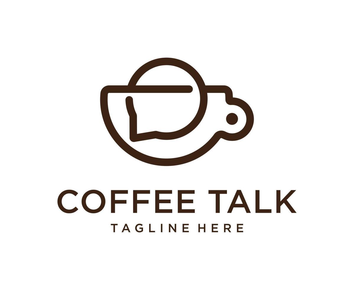 Coffee talk chat bubble cafe logo symbol icon design vector template