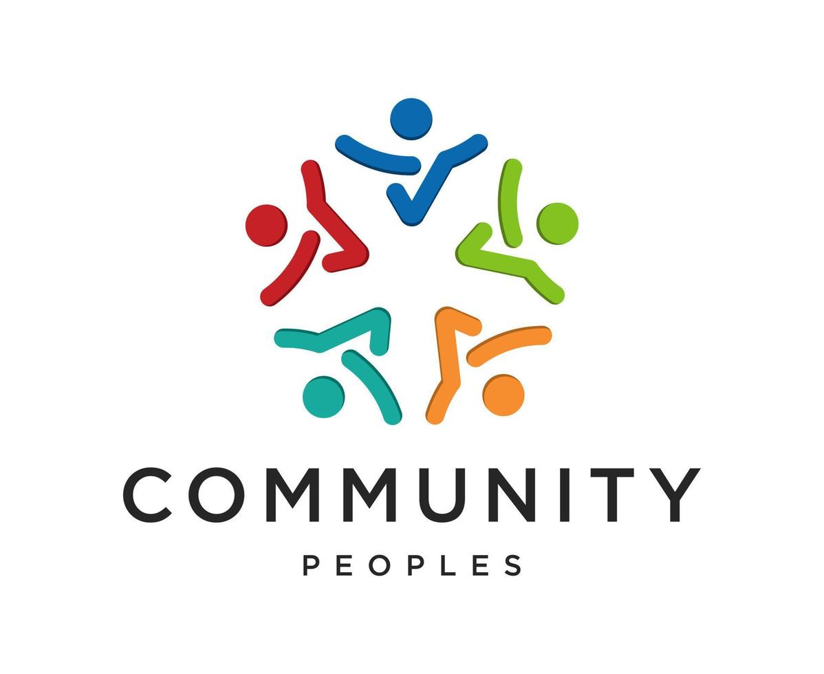 Community people unity network logo symbol icon design vector template