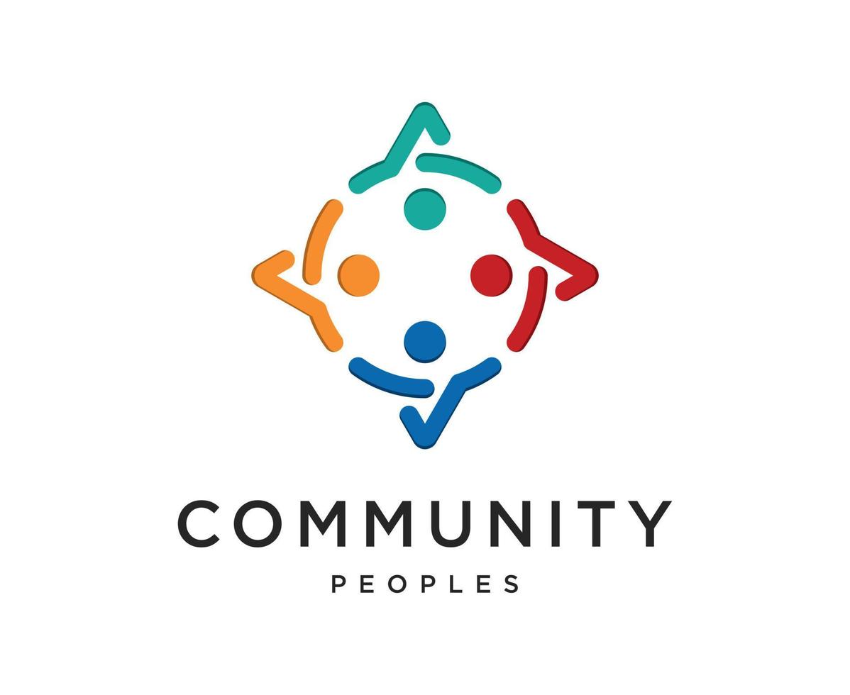 Community people unity network logo symbol icon design vector template