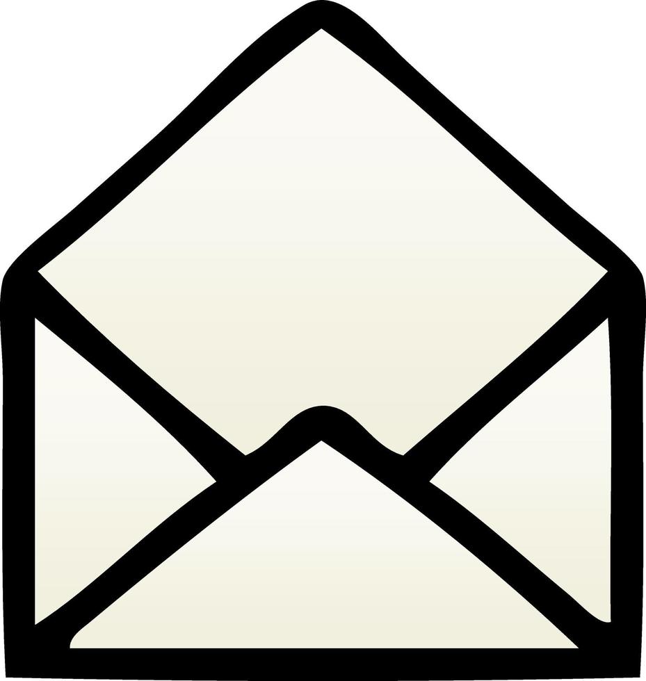 gradient shaded cartoon paper envelope vector
