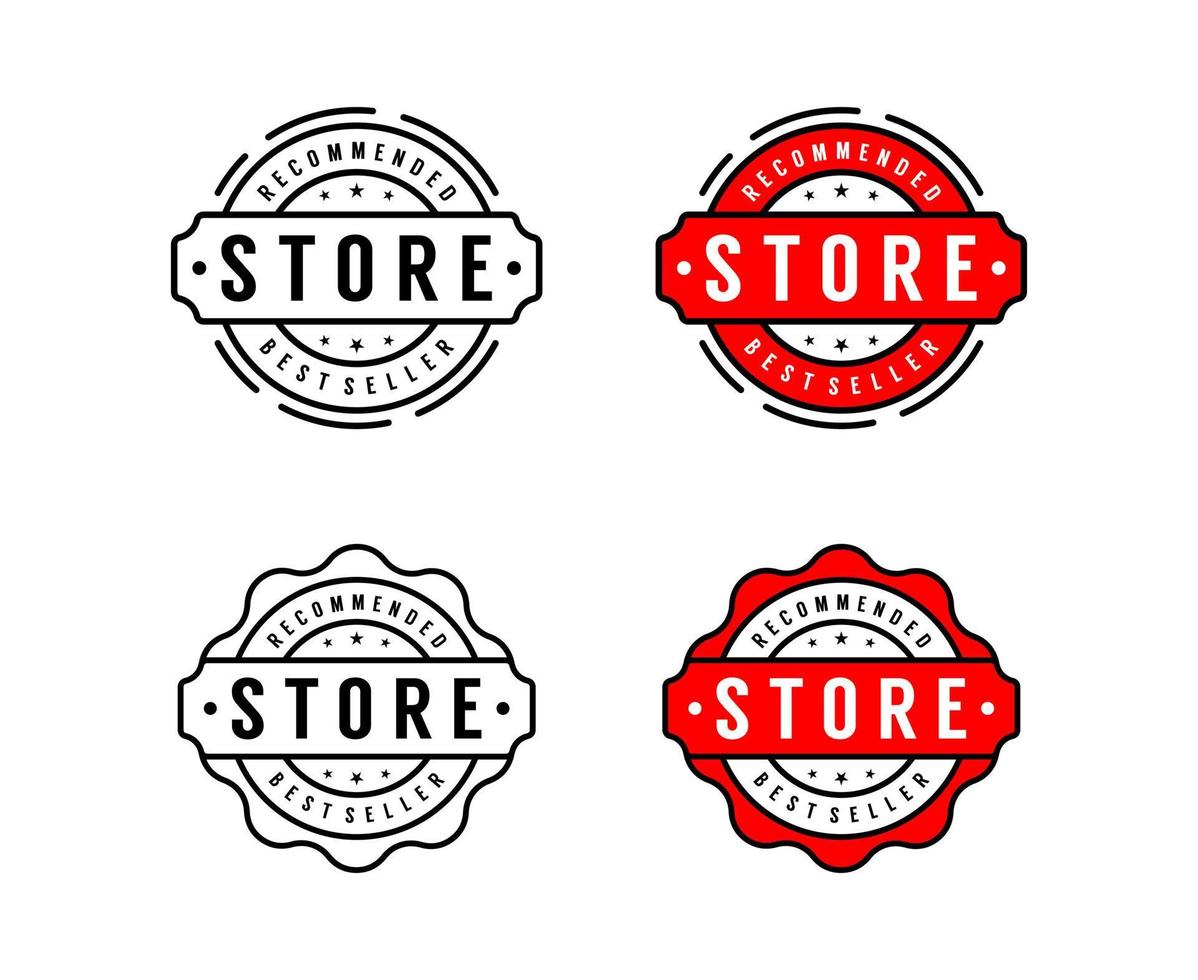 Set of Vintage Stamp Label Badge Circular Round Logo design template vector