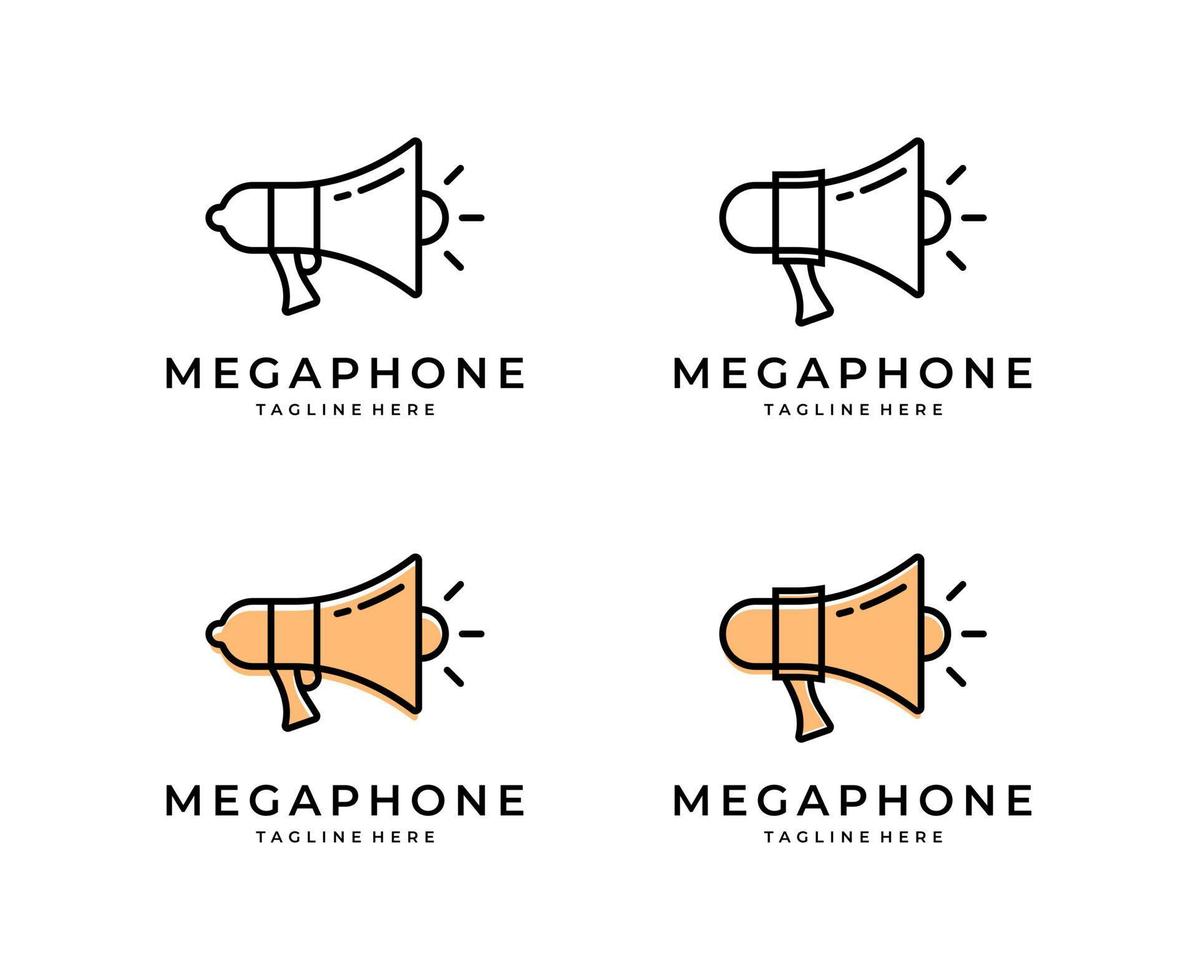 plantilla de diseño de vector de icono de logotipo de megáfono