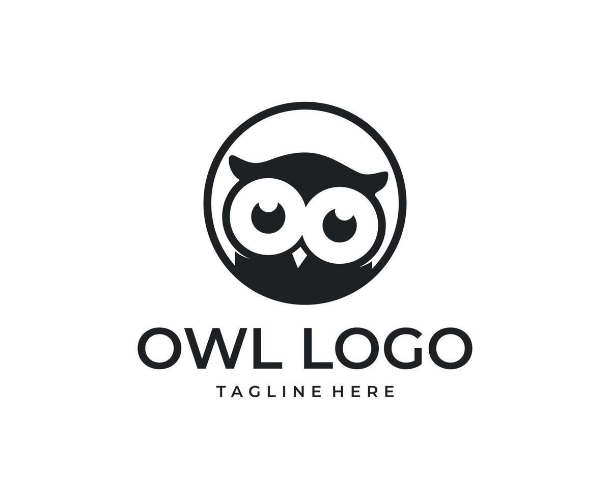 minimalist owl silhouette logo design vector template