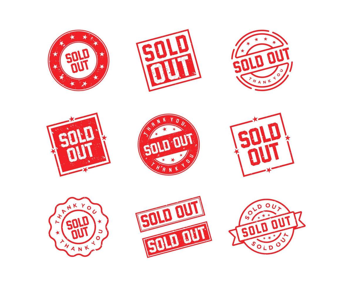 Sold Out Stamp Badge Emblem Logo for business Store logo design vector