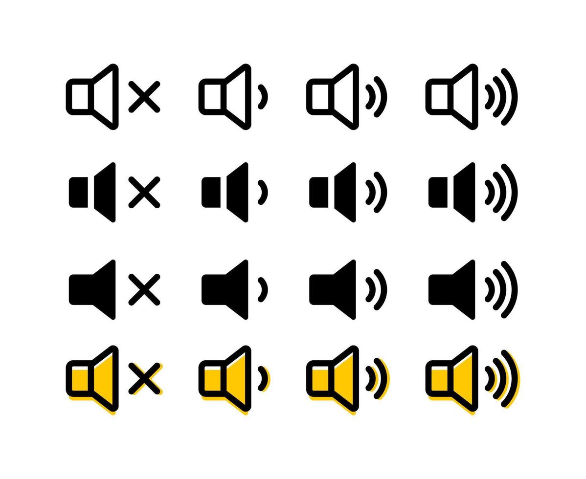 plantilla de diseño de icono de logotipo plano de volumen de altavoz vector