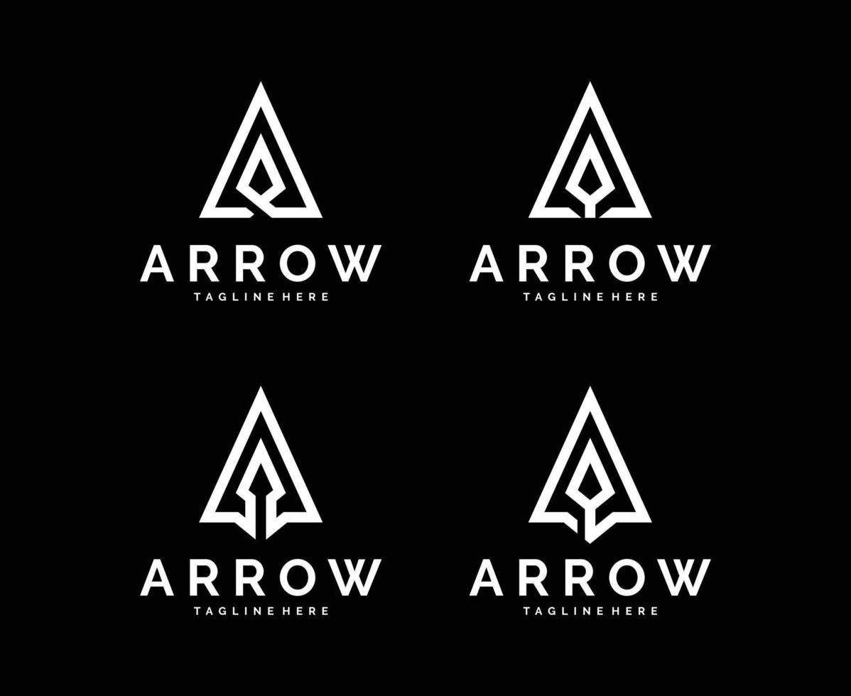 Initial Letter A Arrow with Arrowhead logo design vector template
