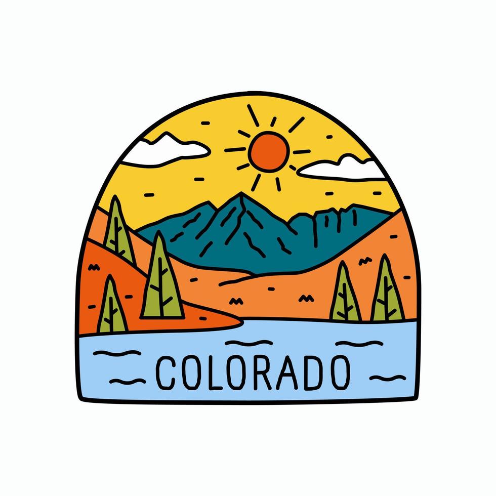 Elk Mountain Colorado national park design for badge, sticker, patch, t shirt design, etc vector