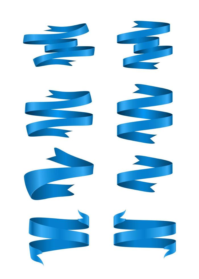 banner de cinta azul metálico aislado en un fondo blanco vector