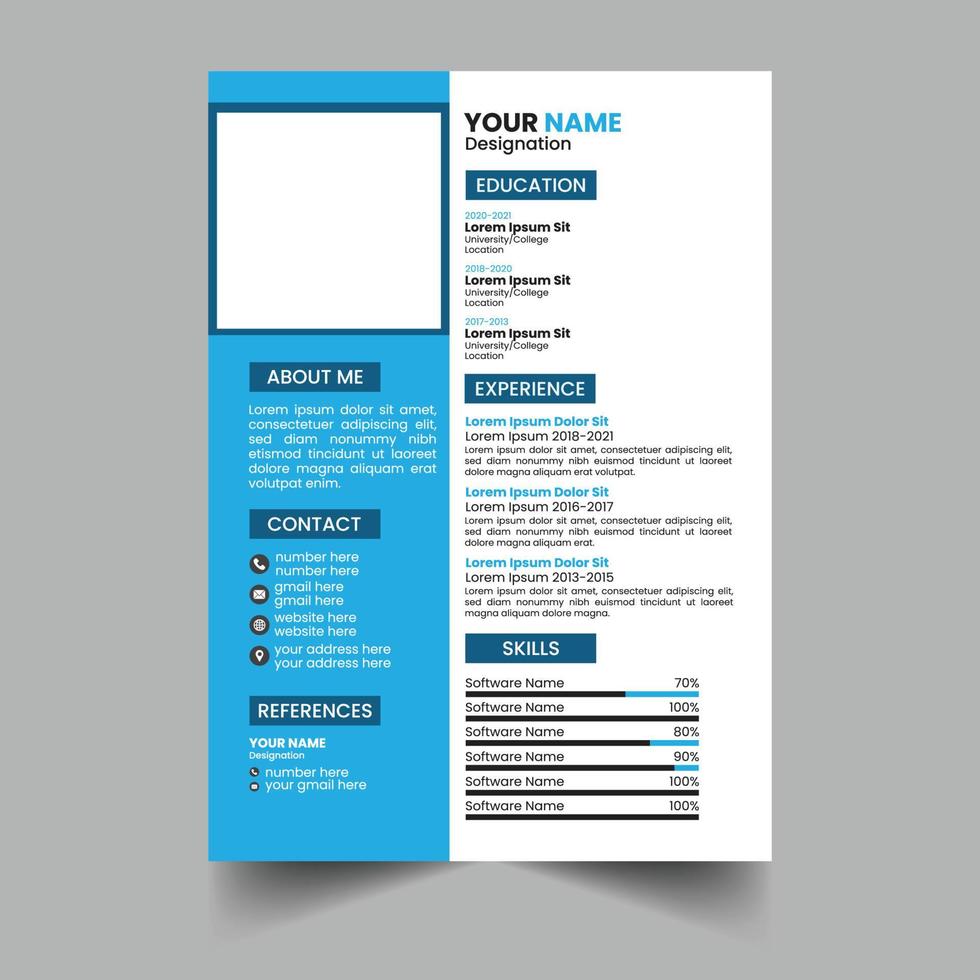 CV Resume Template vector