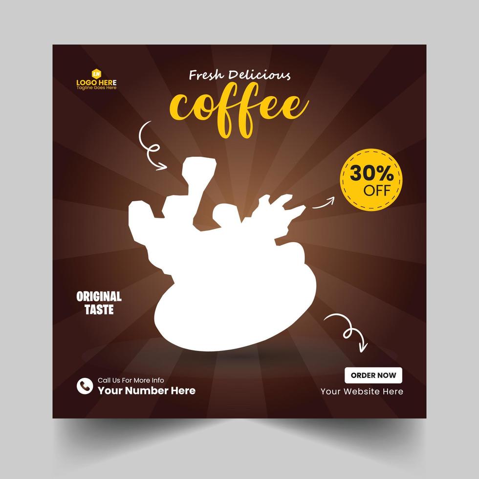 Coffee Social Media Post Template vector