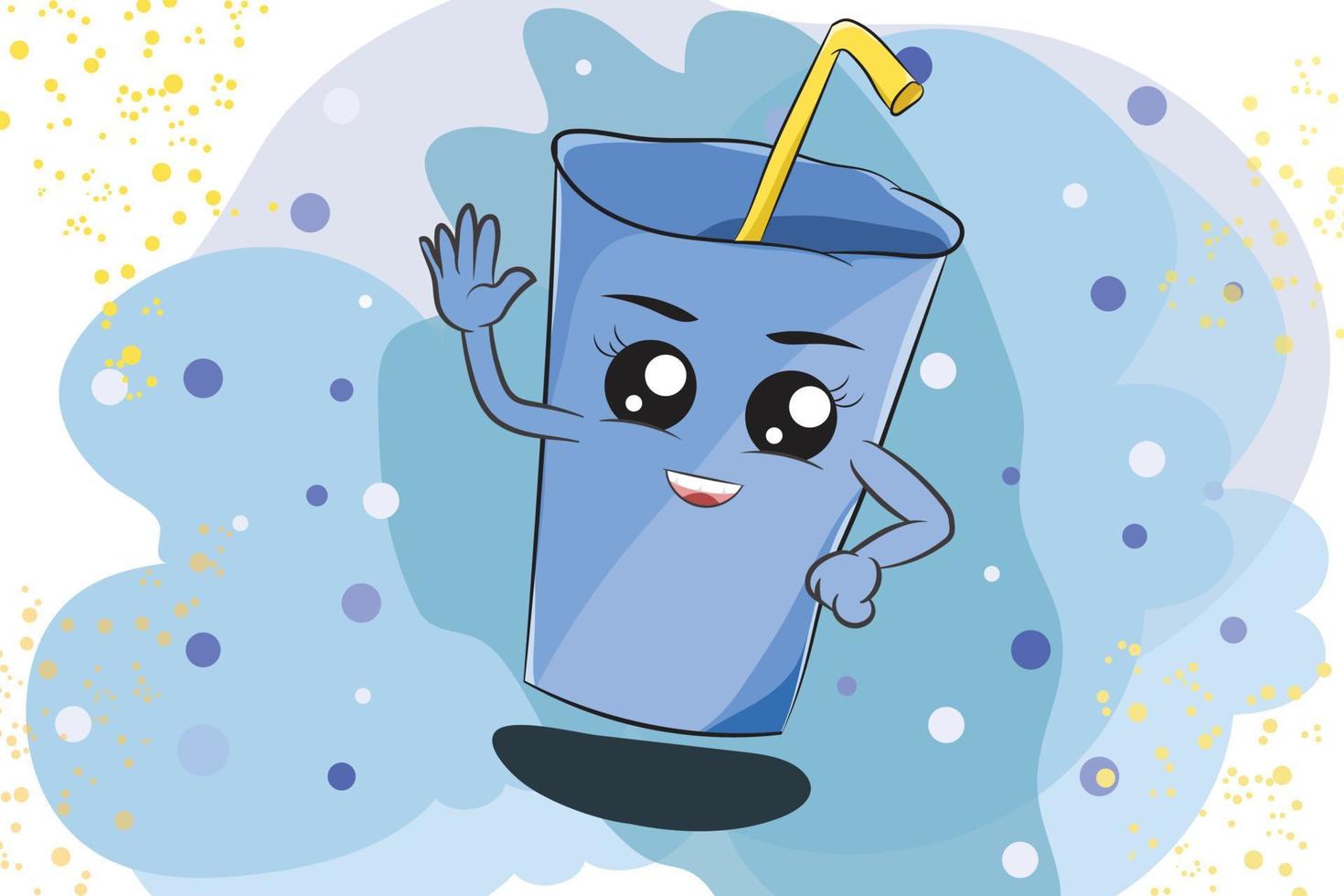 cute ice cartoon illustration vector