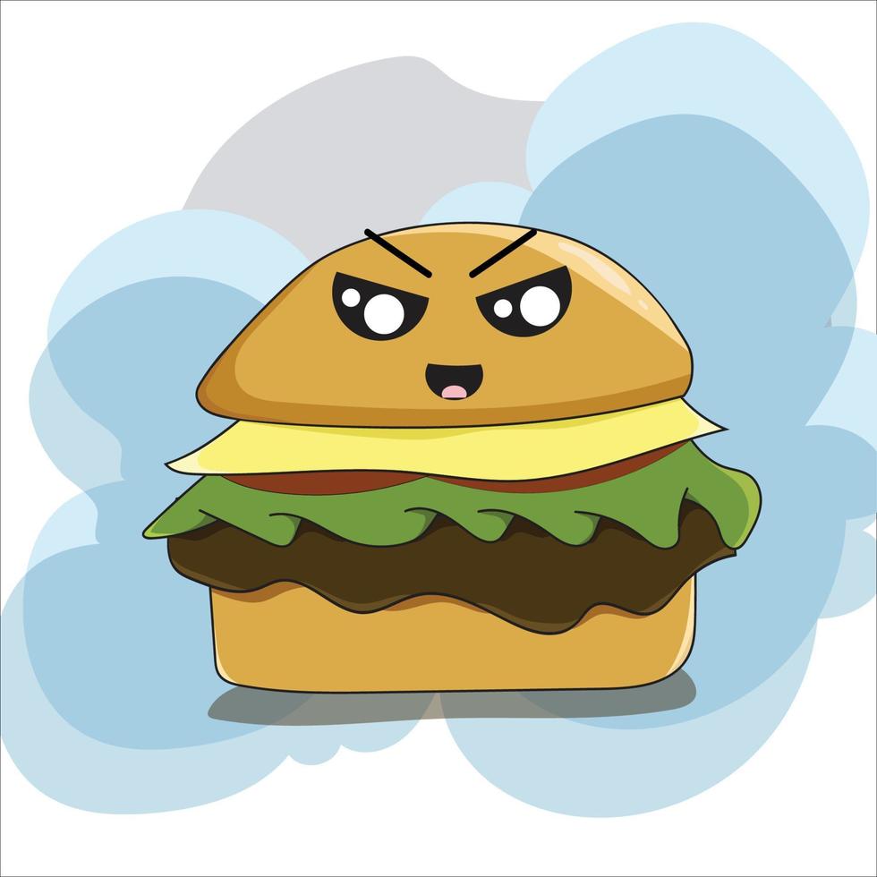 cute fast food cartoon illustration vector