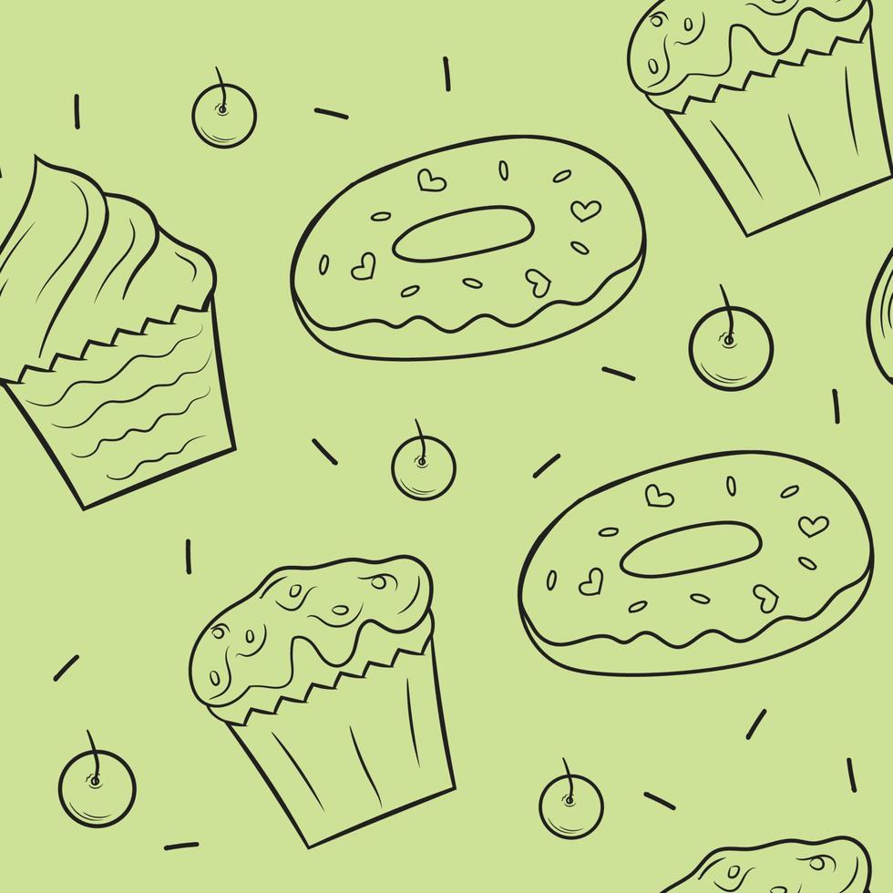 outline bakery seamless pattern vector