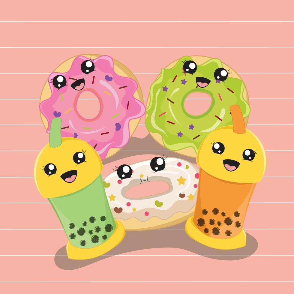 cute bakery cartoon background vector