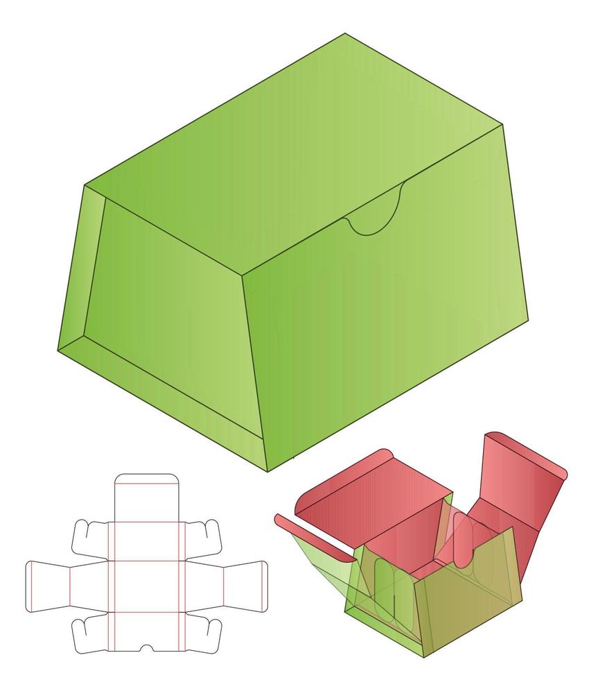 Box packaging die cut template design. 3d mock-up vector