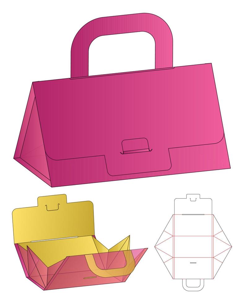 Box packaging die cut template design. 3d mock-up vector