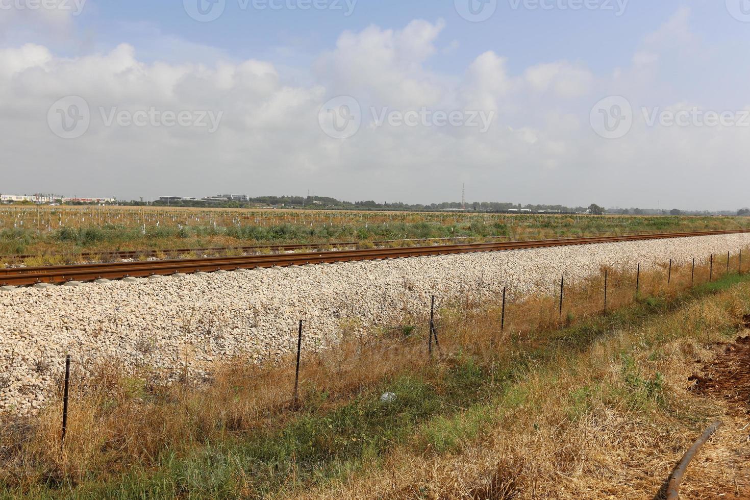 Modern railway and railway stations in Israel photo