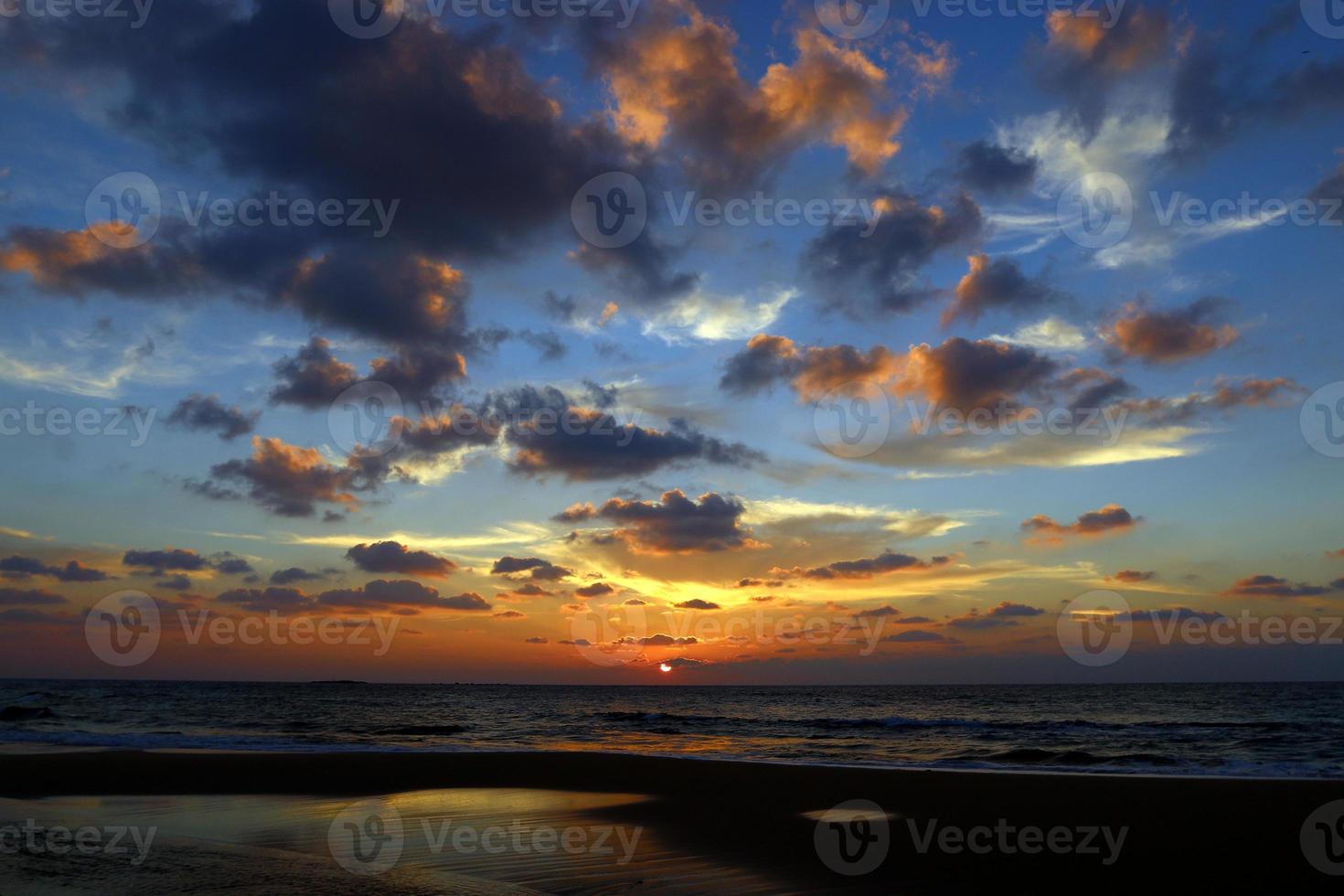 Colorful sunset at the end of the day. photo
