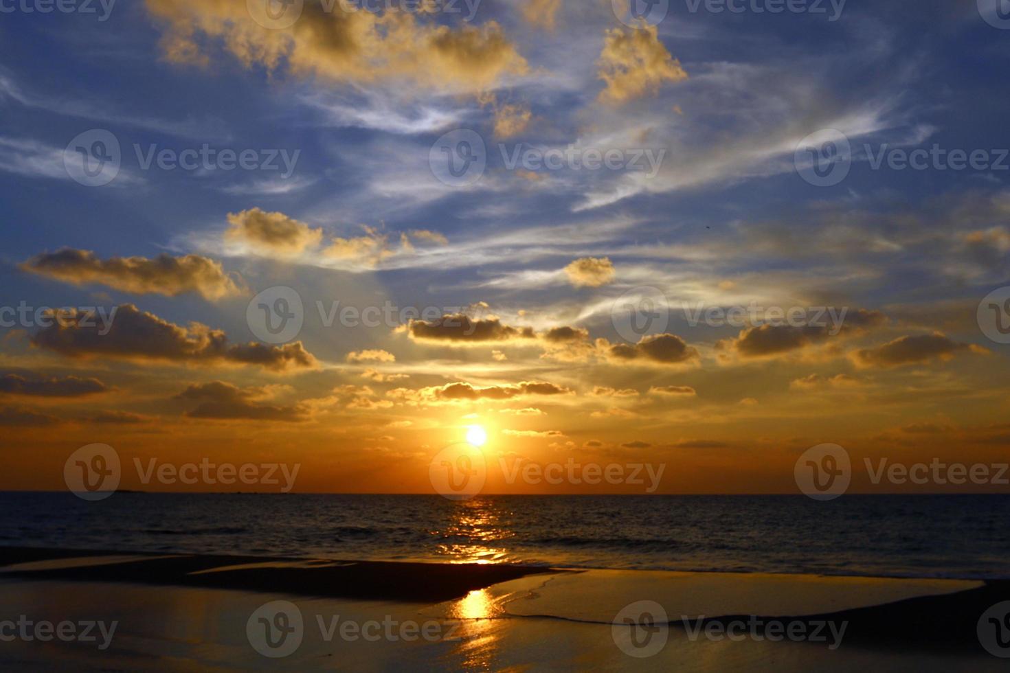Colorful sunset at the end of the day. photo