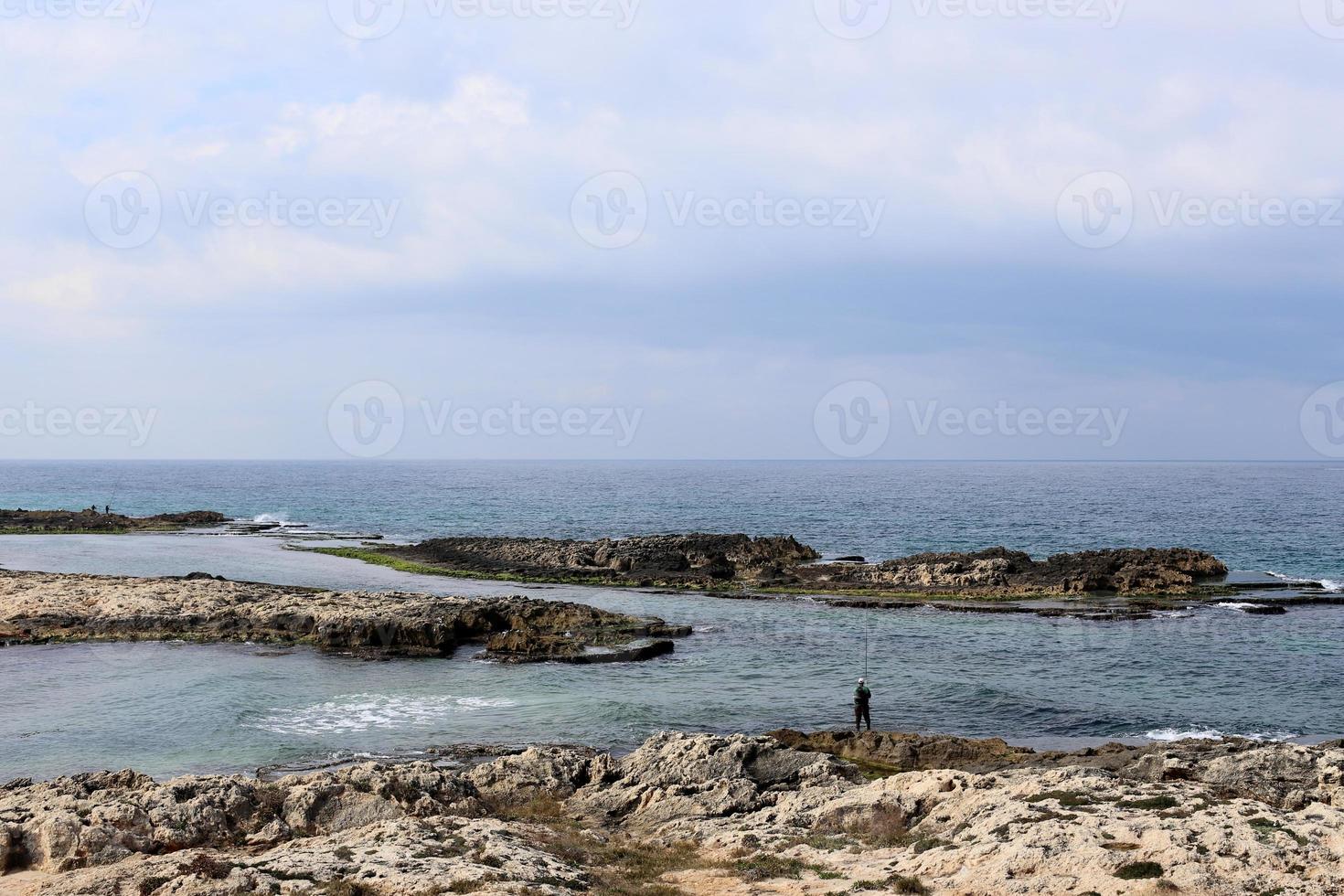 Mediterranean coast in northern Israel photo