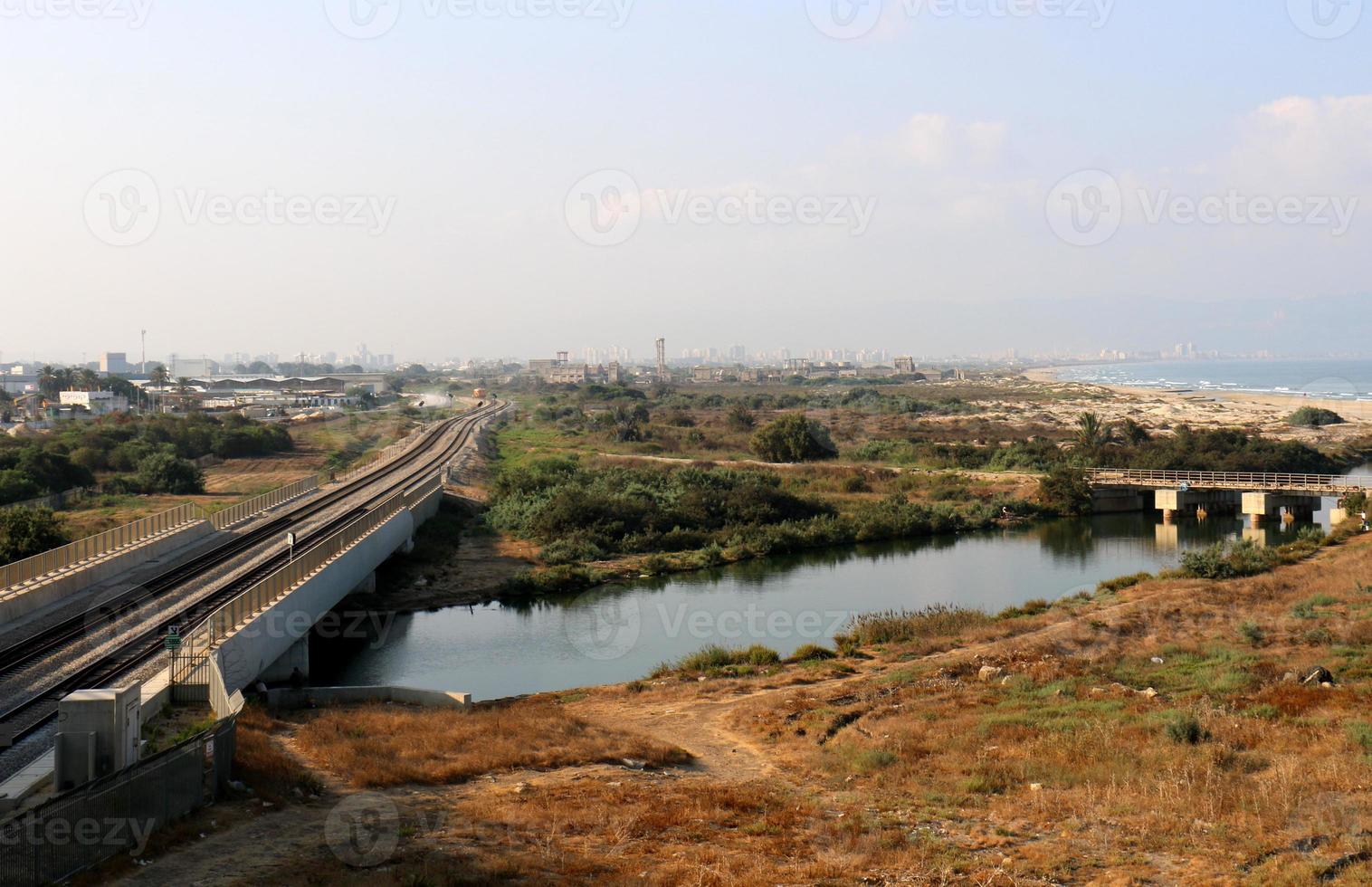 Modern railway and railway stations in Israel photo