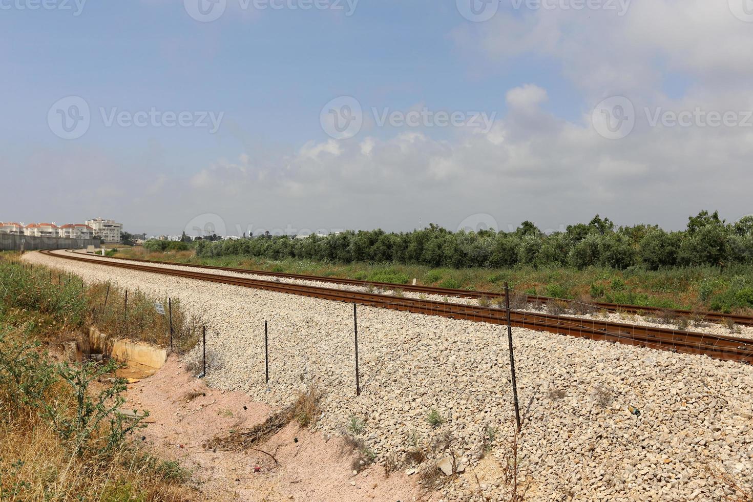 Modern railway and railway stations in Israel photo