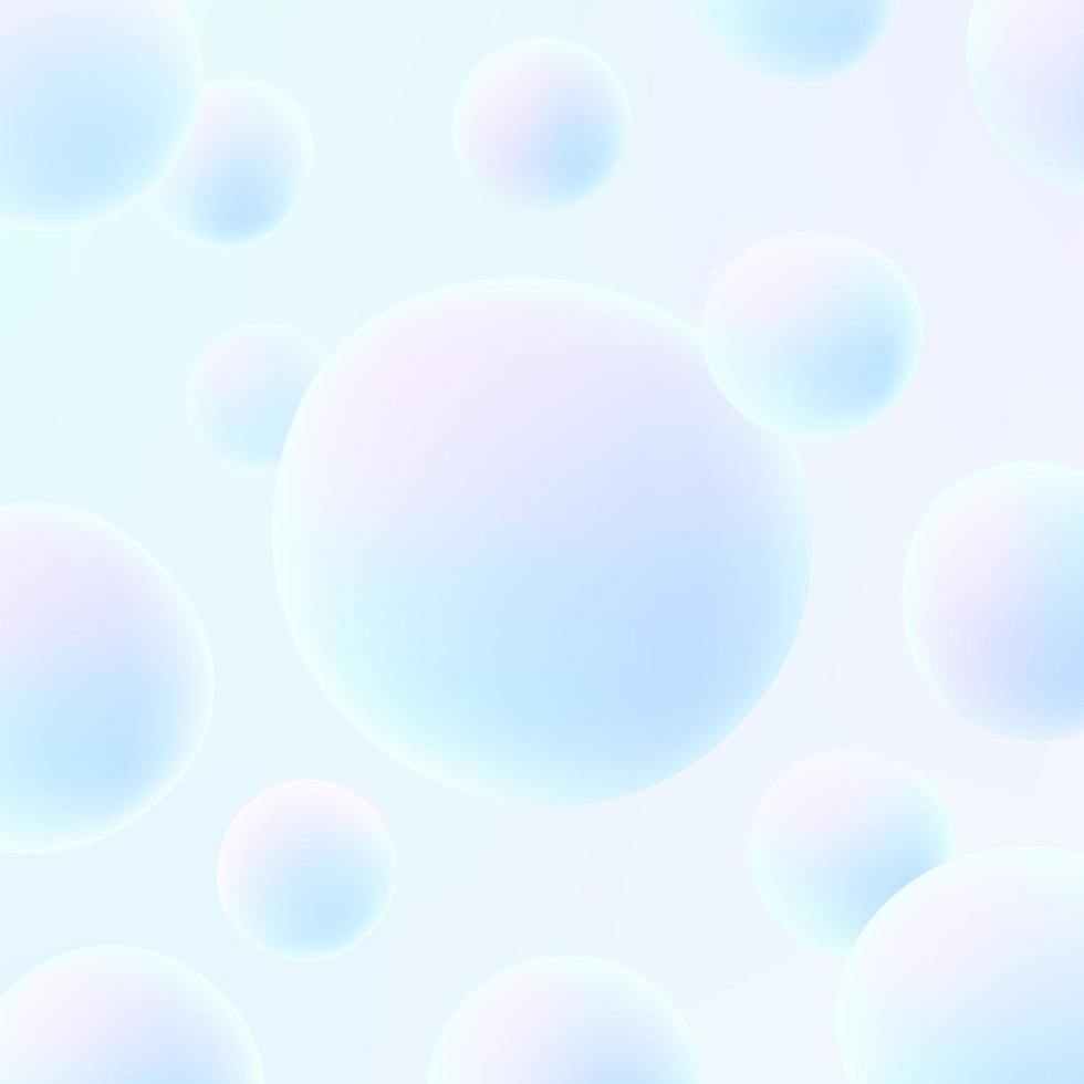 fondo de color de holograma azul de círculos de fluido líquido 3d abstracto. bolas de esfera mínimas creativas o plantilla de degradado de moda de burbujas para folleto de portada, volante, afiche, papel tapiz, web de banner. eps10 vectoriales vector