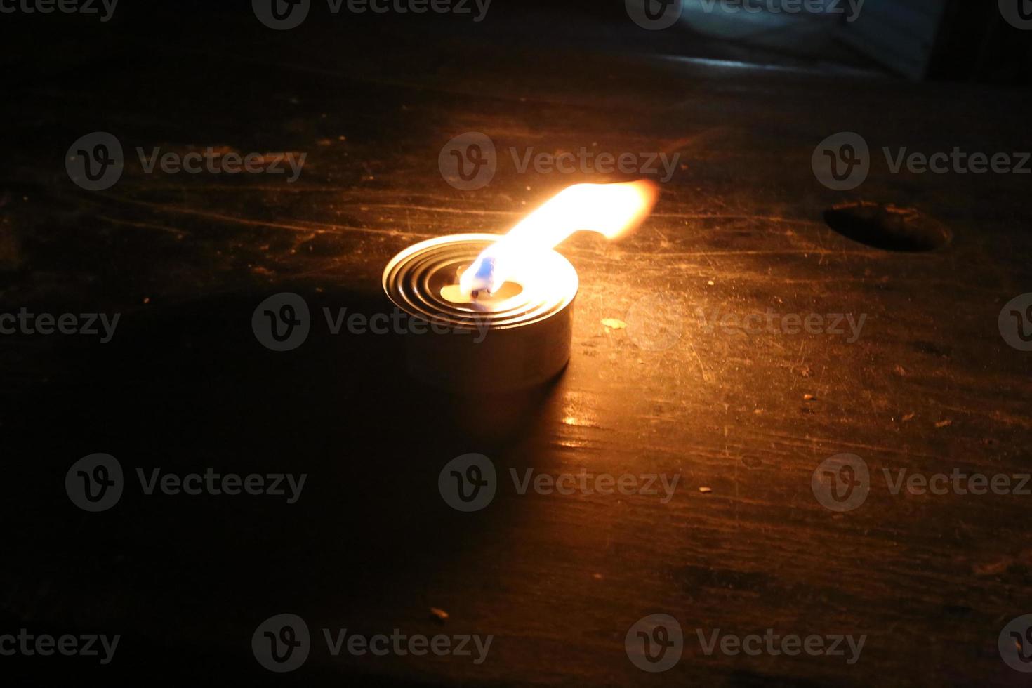 Decorative wax candle close up photo