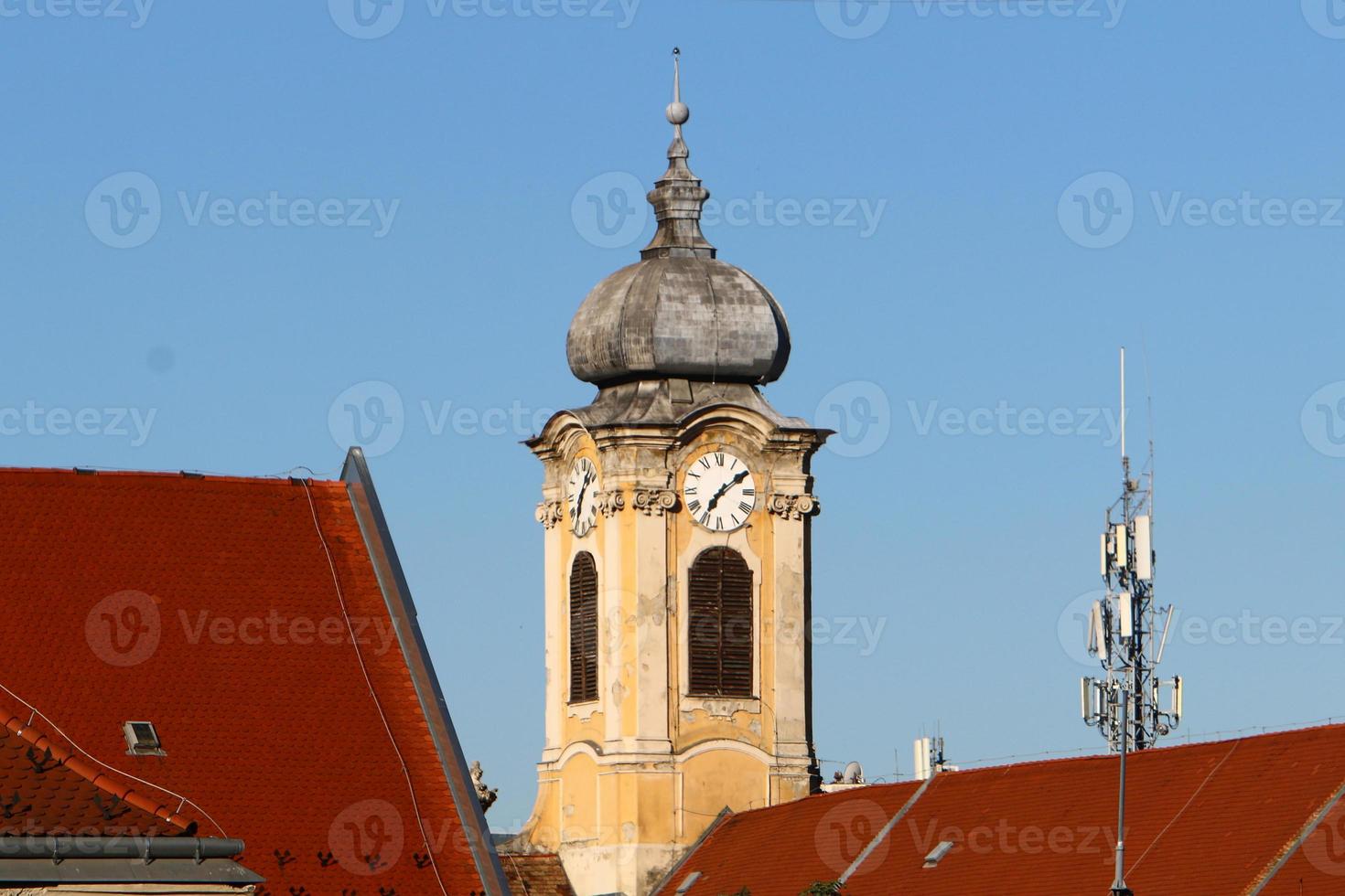 Tiled roofs of the city of Ljubljana the capital of Slovenia. photo
