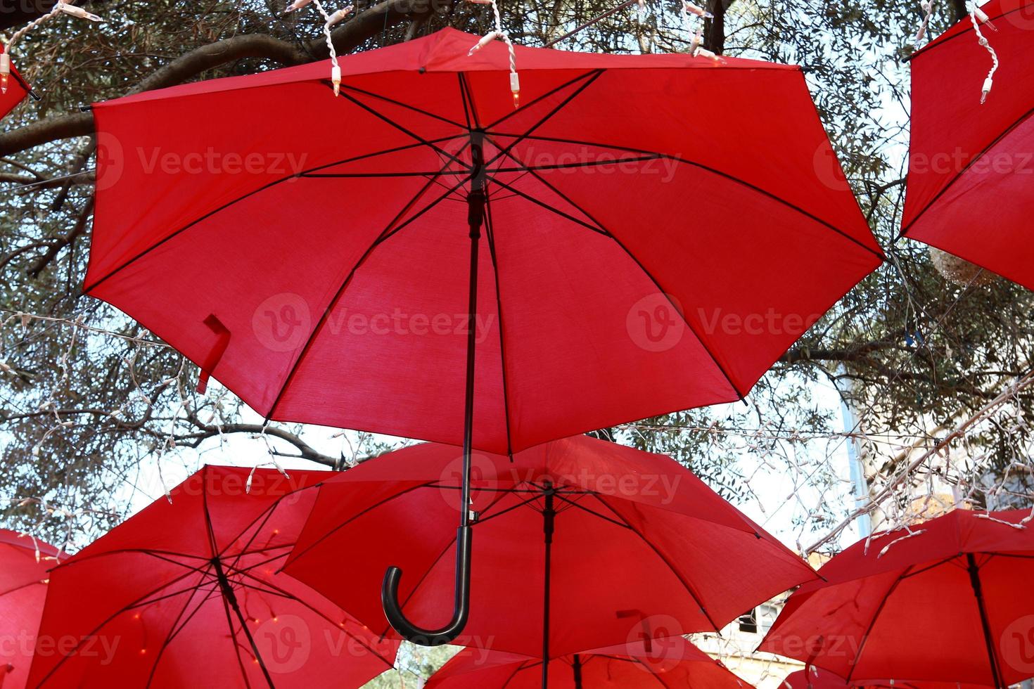 Umbrella to protect the sun in a city park in Israel photo