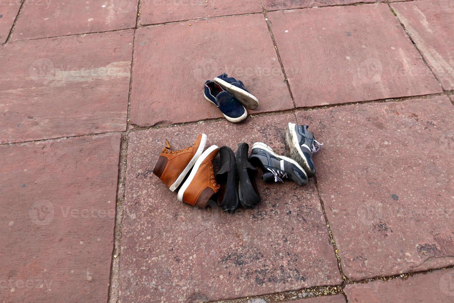 pavement along the road for the safe passage of pedestrians photo