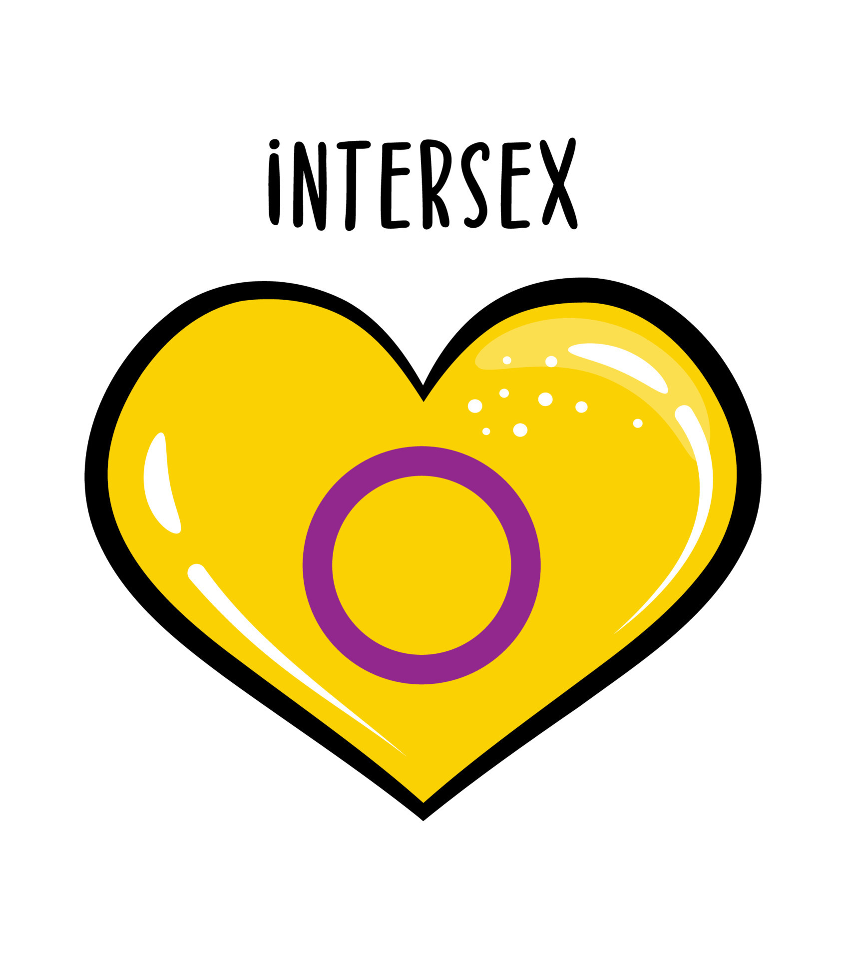 Intersex Heart Symbol Rainbow Heart Sticker Pride Banner Lgbt Flag Colors Happy Pride Month