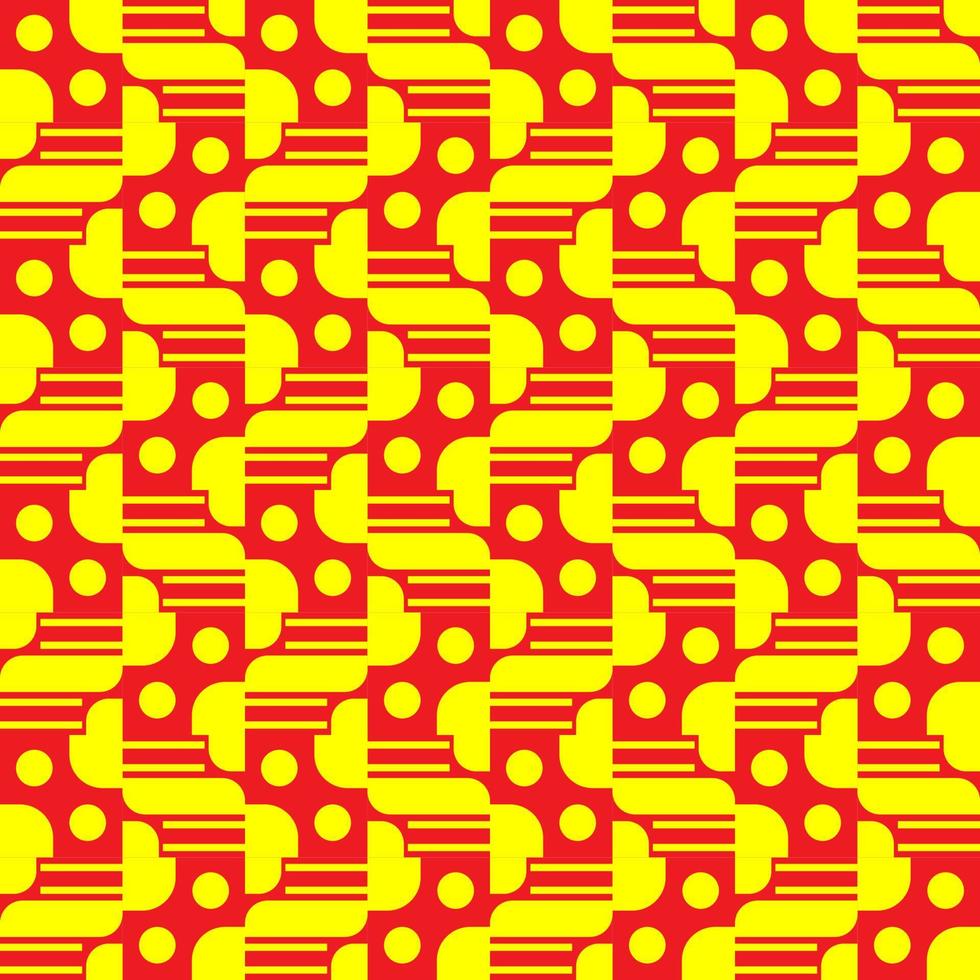 geometric design pattern shape with red and yellow color vector