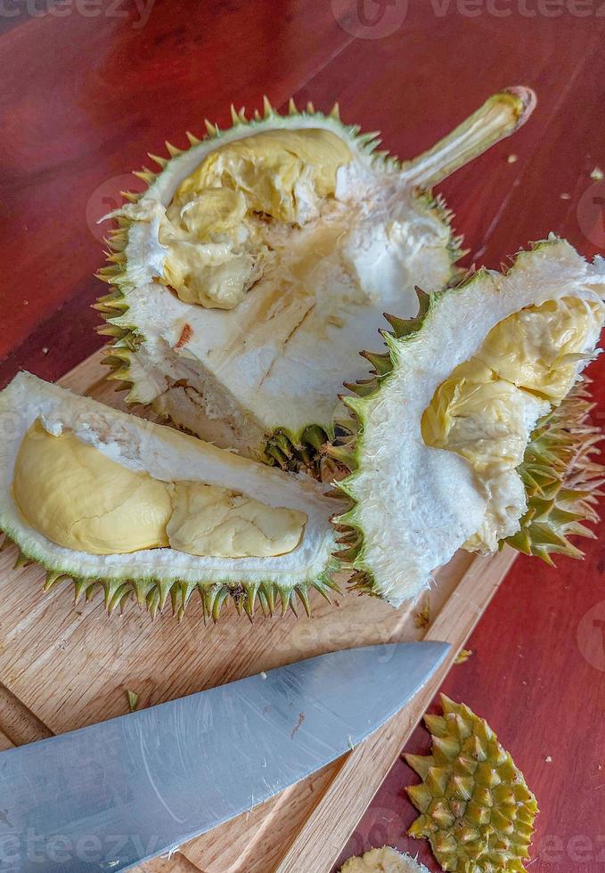 Ripe sweet yellow durian. photo