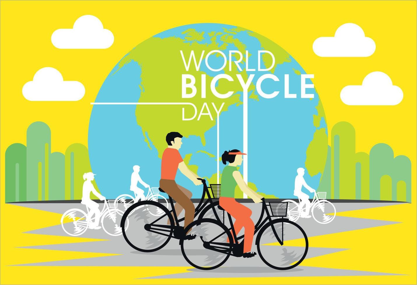 día mundial de la bicicleta vector