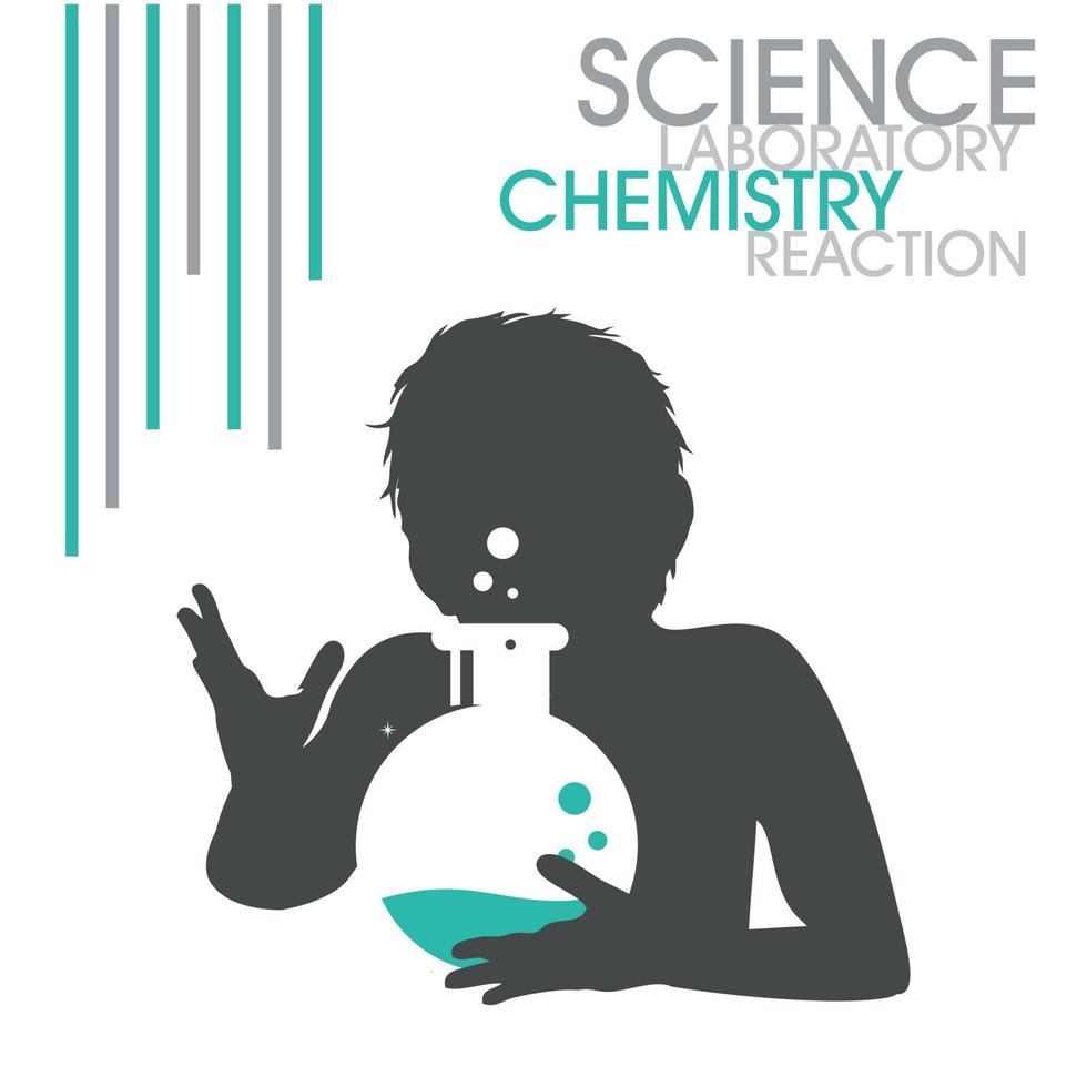 illustration of a boy with a chemical solution vector