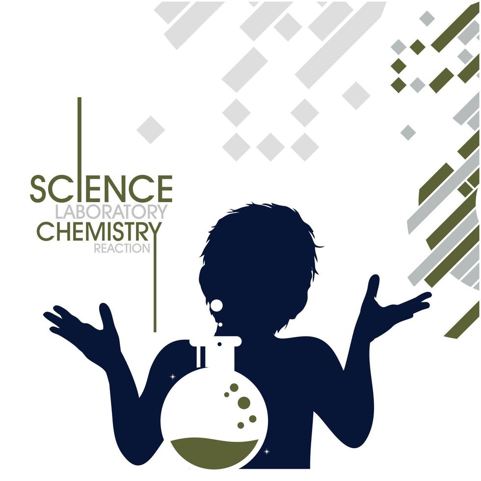 illustration of a boy with a chemical solution vector